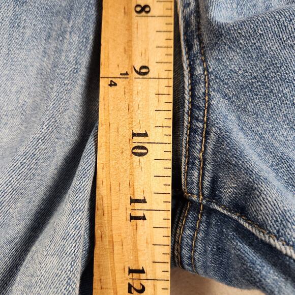 NYDJ Dayla Blue Light Wash High-Rise Wide Cuff Capri Denim Jeans Women's Size 14 - Picture 10 of 15